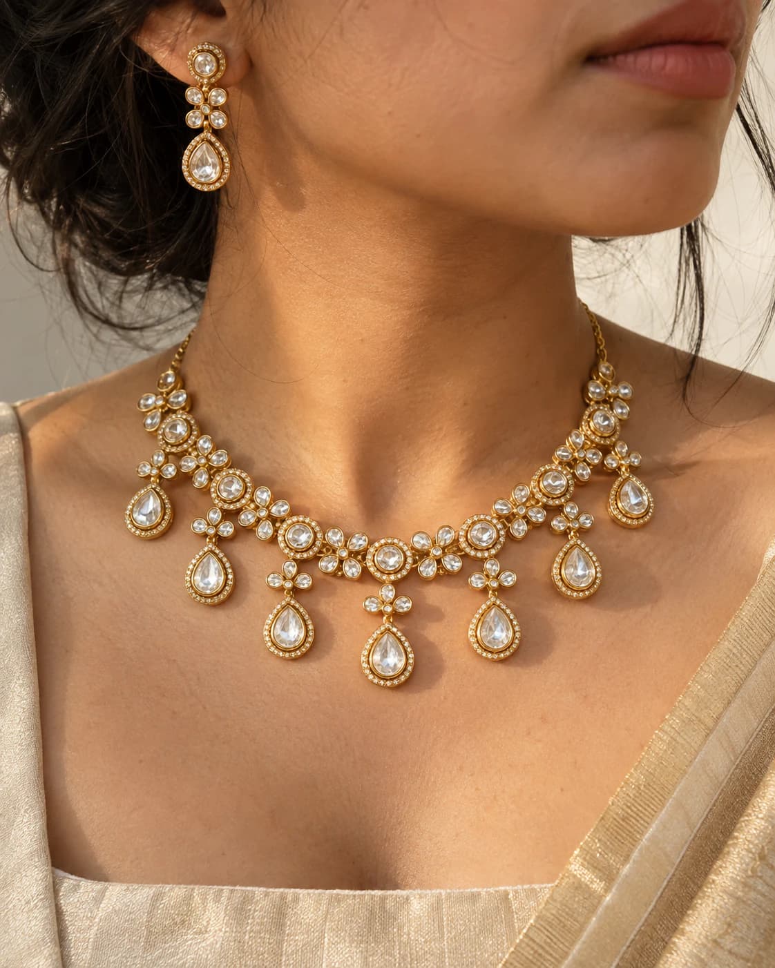 Gulika Floral Teardrop Necklace